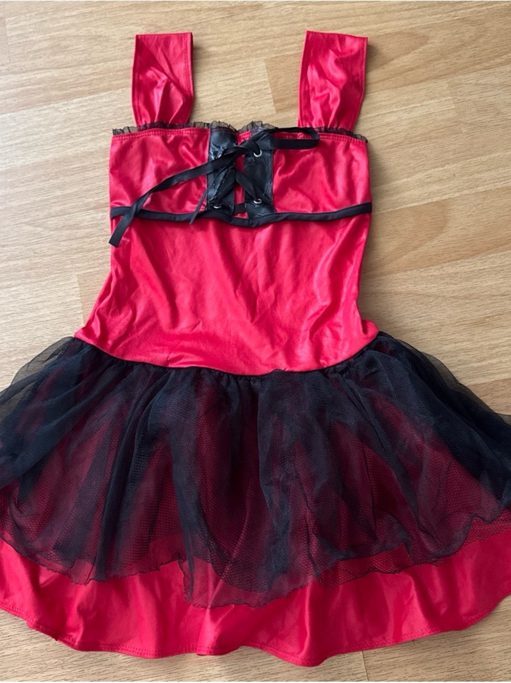 California Costumes Red and Black Tulle Dress for Kids M 5-6years